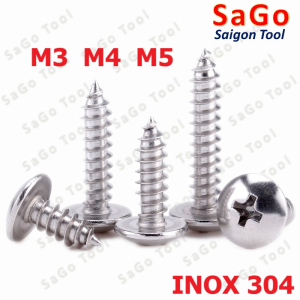 Vít răng thưa inox 304 Vít bắn gỗ đầu dù size M3 M4 M5