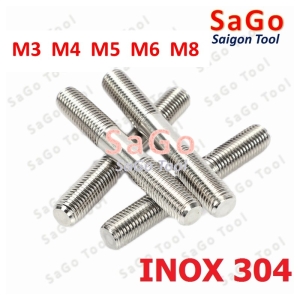 Bulong 2 đầu ren, Guzong Inox 304 M3 M4 M5 M6 M8 INOX 304