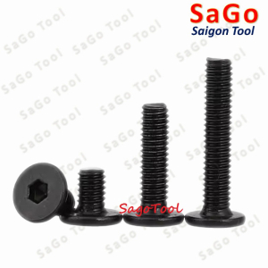 Bulong lục giác đầu bằng Thép tôi đen cấp 10.9 Size M3 M4 M5 M6 M8