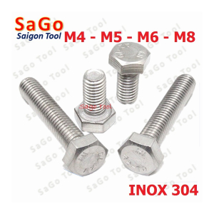 Bulong lục giác ngoài INOX 304 M4 M5 M6 M8 10Con, Ốc lục giác inox