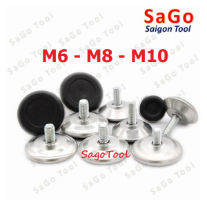Chân tăng chỉnh chiều cao bàn ghế đế nhựa ren M6 M8 M10