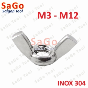 Đai ốc cánh bướm vặn tay INOX 304 - Tán chuồn size M3 M4 M5 M6 M8 M10 M12