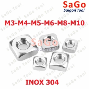 Đai ốc vuông, Tán Ecu vuông Inox 304 size M3 M4 M5 M6 M8 M10 (10 con)
