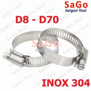 Đai siết inox, Cổ dê inox, Quai nhê xiết ống inox 304 size D8-D70