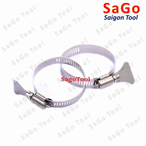 Đai siết inox có tay vặn, Cổ dê inox, Quai nhê xiết ống inox 304 có tay vặn size D6-D89