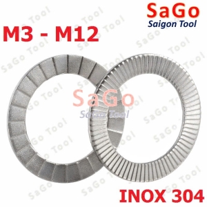 Long đền nord chống xoay, lông đền răng chống tháo, Long đen Inox 304 cho bulong 3 ly 6 ly 8 ly 10 ly 12 ly