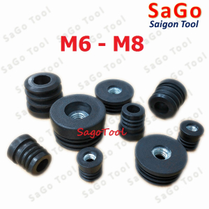 Nắp chụp ống sắt hộp, đầu bịt chân bàn ghế loại nhựa có ren nhiều kích thước
