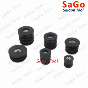 Nắp chụp ống sắt hộp, đầu bịt chân bàn ghế loại nhựa có ren nhiều kích thước