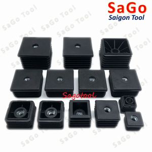 Nắp chụp sắt hộp, đầu bịt chân bàn ghế loại nhựa có ren nhiều kích thước