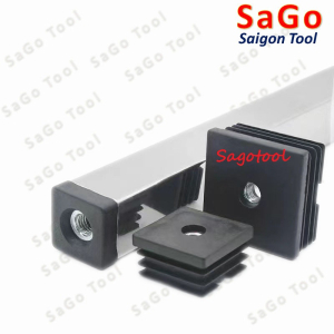 Nắp chụp sắt hộp, đầu bịt chân bàn ghế loại nhựa có ren nhiều kích thước