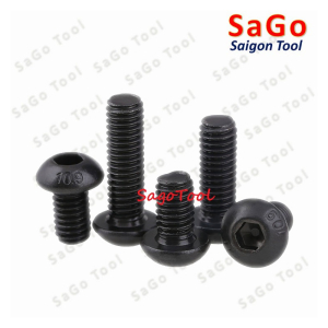 Ốc lục giác thép đen, Bulong lục giác đầu dù thép tôi đen cấp bền 10.9 đủ size (20 Con)