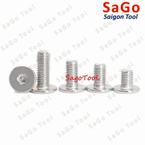 Ốc vít inox 304 đầu lục giác dẹp mỏng phẳng 3ly 4ly 5ly 6ly 8ly (10 con)