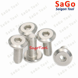 Ốc vít inox 304 đầu lục giác dẹp mỏng vát 3ly 4ly 5ly 6ly 8ly (10 con)