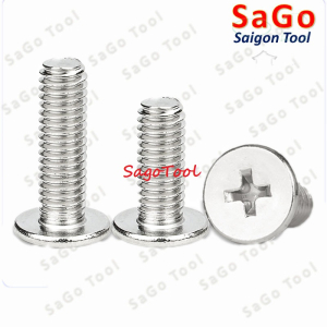 Ốc vít inox 304 đầu pake dẹp mỏng phẳng 3ly 4ly 5ly 6 ly (10 con)