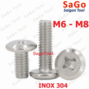 Ốc vít inox 304 đầu pake dẹp mỏng vát 3ly 4ly 5ly 6 ly (10 con)