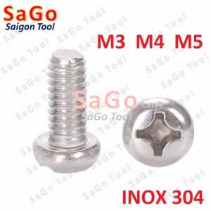 Ốc Vít inox 304 pake đầu tròn size 3ly 4ly 5ly , ốc pake M3 M4 M5