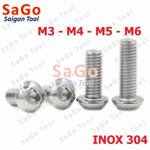 Ốc vít inox, Bulong inox lục giác đầu dù Inox 304 M3 M4 M5 M6 M8 (10 Con)