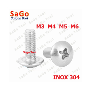 Ốc Vít inox đầu dù pake Inox 304 M3 M4 M5 M6,  Bu lông inox đầu dù pake inox 304