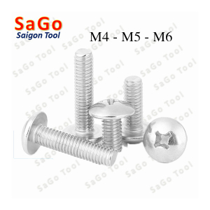 Ốc Vít inox đầu dù pake Inox 304 M3 M4 M5 M6,  Bu lông inox đầu dù pake inox 304