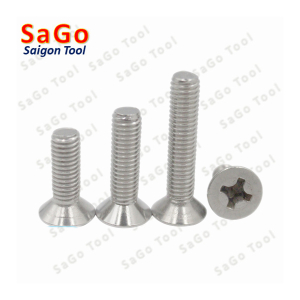 Ốc Vít inox pake đầu bằng INOX 304 M3 M4 M5 M6 Bu lông inox đầu bằng 10 con