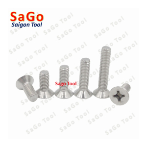 Ốc Vít inox pake đầu bằng INOX 304 M3 M4 M5 M6 Bu lông inox đầu bằng 10 con