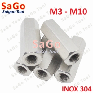 Ống nối ty ren lục giác INOX 304 - Nối ren M3 M4 M5 M6 M8 M10