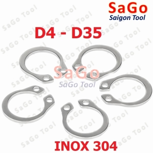 Phanh trục inox 304, phe gài trục, vòng phe phi 4 - 35mm