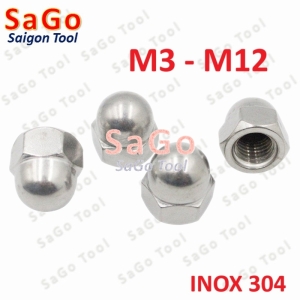Tán bầu, Đai ốc mũ, đai ốc chỏm cầu INOX 304 M3 M4 M5 M6 M8 M10 M12 10Con