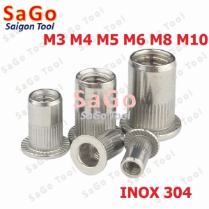 Tán ecu rút inox 304 size M3 M4 M5 M6 M8 M10 loại tốt
