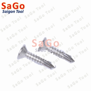 Vít inox 304 tự khoan đuôi cá đầu bằng size 4 ly