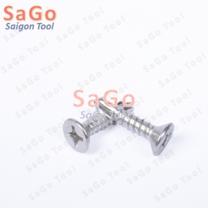 Vít inox 304 tự khoan đuôi cá đầu bằng size 4 ly