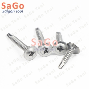 Vít inox 304 tự khoan đuôi cá đầu dù size 4 ly