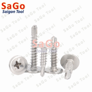 Vít inox 304 tự khoan đuôi cá đầu dù size 4 ly