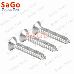 Vít răng thưa bắn gỗ, vít bắt tắc kê inox 304 đầu bằng size M3 M4 M5