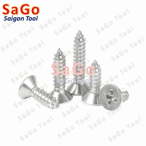 Vít răng thưa bắn gỗ, vít bắt tắc kê inox 304 đầu bằng size M3 M4 M5