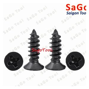 Vít răng thưa thép đen Vít bắn gỗ đầu bằng size M3 M4 M5 (20 con)