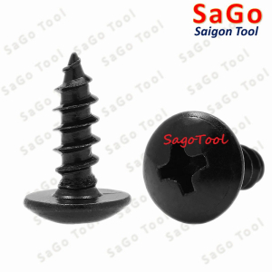 Vít răng thưa thép đen Vít bắn gỗ đầu dù size M3 M4 M5 (20 con)