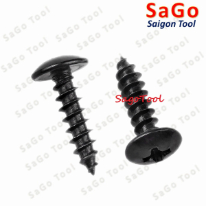 Vít răng thưa thép đen Vít bắn gỗ đầu dù size M3 M4 M5 (20 con)