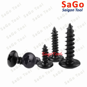 Vít răng thưa thép đen Vít bắn gỗ đầu dù size M3 M4 M5 (20 con)