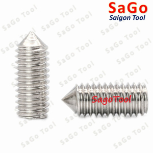 Vít trí lục giác đầu nhọn INOX 304 - Ốc cấy lục giác âm đầu nhọn các loại 10 Con