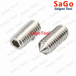 Vít trí lục giác đầu nhọn INOX 304 - Ốc cấy lục giác âm đầu nhọn các loại 10 Con