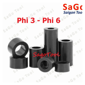 Vòng Đệm Nhựa ABS Nylon màu đen lỗ 3ly 4ly 5ly 6ly (10 cái)