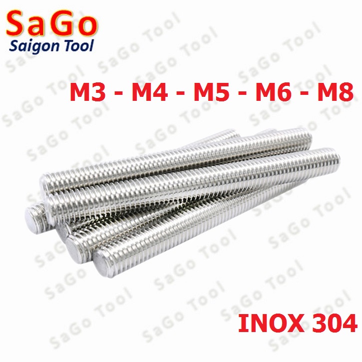 Cây ty ren INOX 304 M3 M4 M5 M6 M8 M10 - Ảnh 4