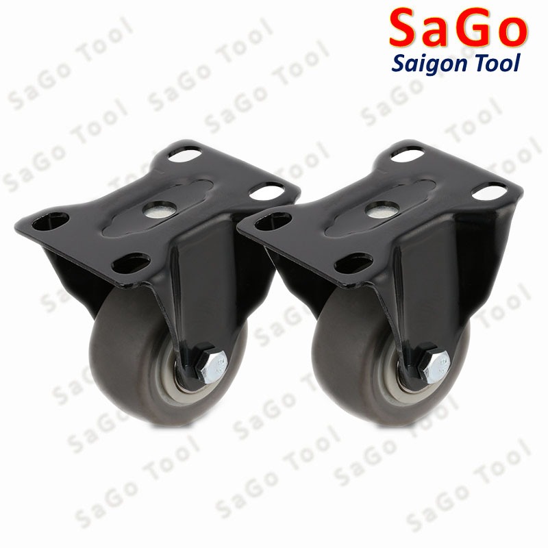Bánh xe đẩy loại cố định 40mm 50mm, bánh xe đẩy hàng chịu tải nhẹ