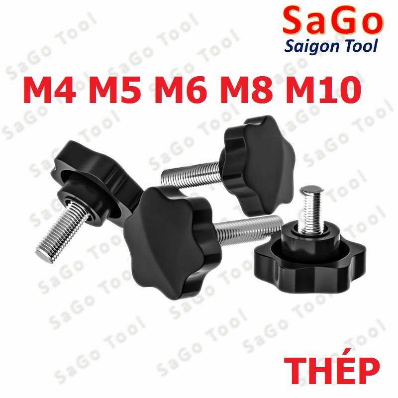 Núm vặn tay bông mai nhựa ren M4 M5 M6 M8 M10 bằng thép