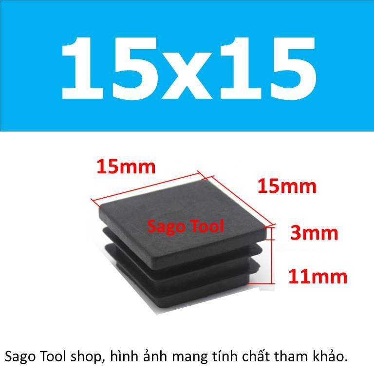 Đầu bịt trong cho sắt hộp vuông 13-60, nắp bịt chân bàn ghế loại nhựa (5 cái) - Ảnh 8