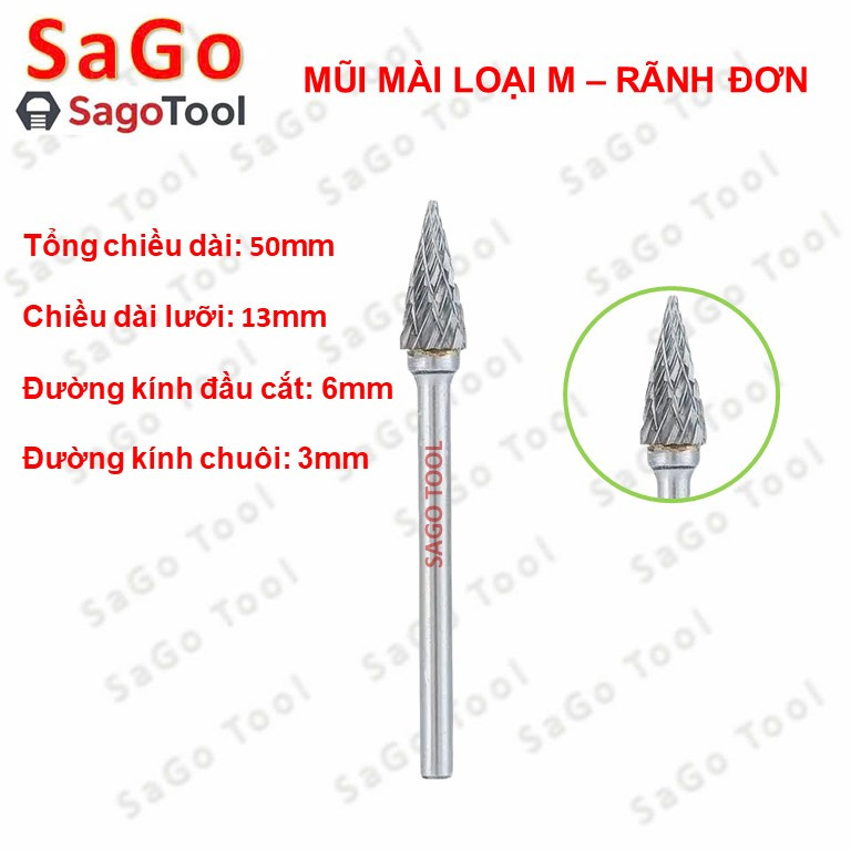 Mũi mài hợp kim lẻ nhiều đầu – mài kim loại, gỗ, đá, inox – dùng máy mini 3mm - Ảnh 10