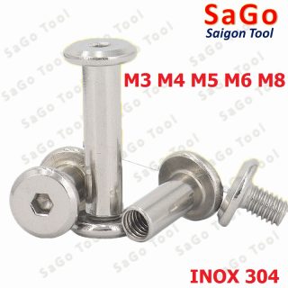 Đinh tán inox, đinh tán vặn ren inox 304 đầu lục giác 3ly 4 ly 5ly 6ly 8ly