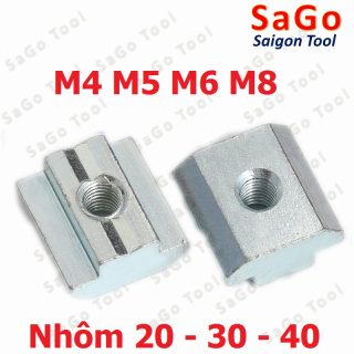 Tán chữ T, Đai ốc luồn nhôm định hình 2020 3030 4040 ren M4 M5 M6 M8 (10con)