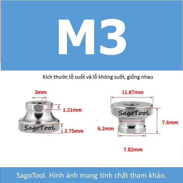 Núm vặn ren âm inox 304 size M3 M4 M5 M6 M8 M10 - Ảnh 7
